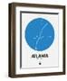 Atlanta Blue Subway Map-NaxArt-Framed Art Print