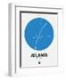 Atlanta Blue Subway Map-NaxArt-Framed Art Print