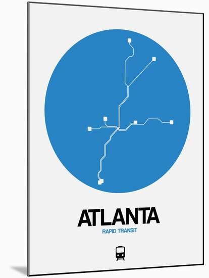 Atlanta Blue Subway Map-NaxArt-Mounted Art Print