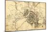 Atlanta Campaign - Civil War Panoramic Map-Lantern Press-Mounted Art Print