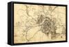 Atlanta Campaign - Civil War Panoramic Map-Lantern Press-Framed Stretched Canvas