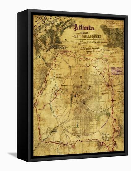 Atlanta Campaign - Civil War Panoramic Map-Lantern Press-Framed Stretched Canvas