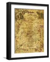 Atlanta Campaign - Civil War Panoramic Map-Lantern Press-Framed Art Print