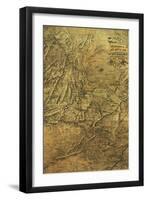 Atlanta Campaign - Civil War Panoramic Map-Lantern Press-Framed Art Print