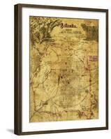 Atlanta Campaign - Civil War Panoramic Map-Lantern Press-Framed Art Print