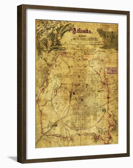 Atlanta Campaign - Civil War Panoramic Map-Lantern Press-Framed Art Print