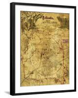 Atlanta Campaign - Civil War Panoramic Map-Lantern Press-Framed Art Print