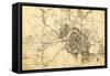 Atlanta Campaign - Civil War Panoramic Map-Lantern Press-Framed Stretched Canvas