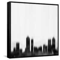 Atlanta City Skyline - Black-NaxArt-Framed Stretched Canvas