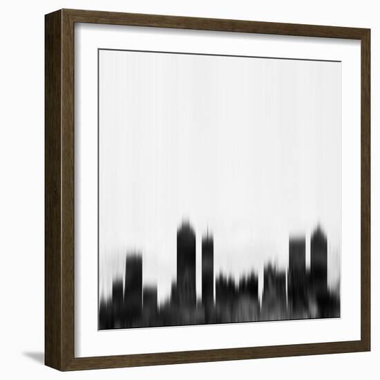 Atlanta City Skyline - Black-NaxArt-Framed Art Print