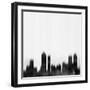 Atlanta City Skyline - Black-NaxArt-Framed Art Print