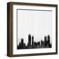 Atlanta City Skyline - Black-NaxArt-Framed Art Print