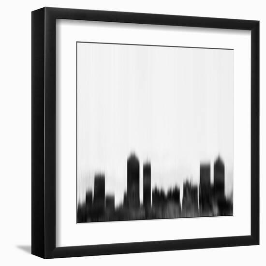 Atlanta City Skyline - Black-NaxArt-Framed Art Print