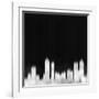 Atlanta City Skyline - White-NaxArt-Framed Art Print