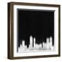 Atlanta City Skyline - White-NaxArt-Framed Art Print