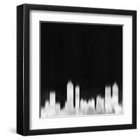 Atlanta City Skyline - White-NaxArt-Framed Art Print