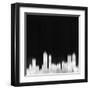 Atlanta City Skyline - White-NaxArt-Framed Art Print