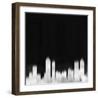 Atlanta City Skyline - White-NaxArt-Framed Art Print