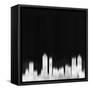 Atlanta City Skyline - White-NaxArt-Framed Stretched Canvas