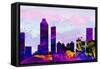 Atlanta City Skyline-NaxArt-Framed Stretched Canvas