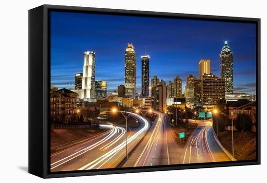 Atlanta Downtown Skyline during Twilight Blue Hour-Rob Hainer-Framed Stretched Canvas