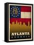 Atlanta Flag-Red Atlas Designs-Framed Stretched Canvas