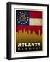 Atlanta Flag-Red Atlas Designs-Framed Giclee Print