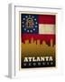 Atlanta Flag-Red Atlas Designs-Framed Giclee Print
