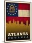 Atlanta Flag-Red Atlas Designs-Mounted Giclee Print