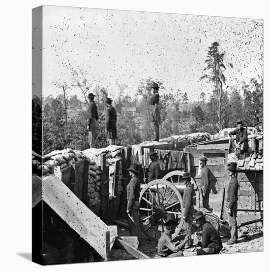 Atlanta, GA, Sherman's Men in Confederate Fort, Civil War-Lantern Press-Stretched Canvas