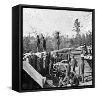 Atlanta, GA, Sherman's Men in Confederate Fort, Civil War-Lantern Press-Framed Stretched Canvas