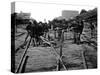 Atlanta, GA, Sherman's Men Tearing Up Railroad, Civil War-Lantern Press-Stretched Canvas