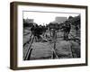 Atlanta, GA, Sherman's Men Tearing Up Railroad, Civil War-Lantern Press-Framed Art Print