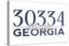 Atlanta, Georgia - 30334 Zip Code (Blue)-Lantern Press-Stretched Canvas