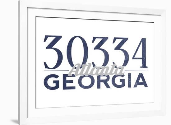 Atlanta, Georgia - 30334 Zip Code (Blue)-Lantern Press-Framed Premium Giclee Print