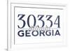 Atlanta, Georgia - 30334 Zip Code (Blue)-Lantern Press-Framed Premium Giclee Print