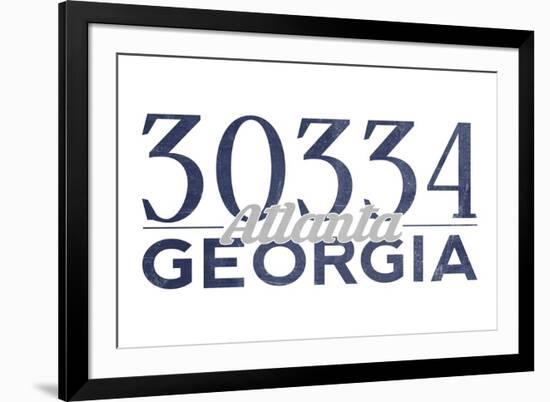 Atlanta, Georgia - 30334 Zip Code (Blue)-Lantern Press-Framed Premium Giclee Print