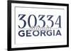 Atlanta, Georgia - 30334 Zip Code (Blue)-Lantern Press-Framed Premium Giclee Print