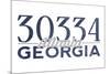 Atlanta, Georgia - 30334 Zip Code (Blue)-Lantern Press-Mounted Premium Giclee Print