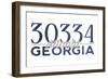 Atlanta, Georgia - 30334 Zip Code (Blue)-Lantern Press-Framed Art Print