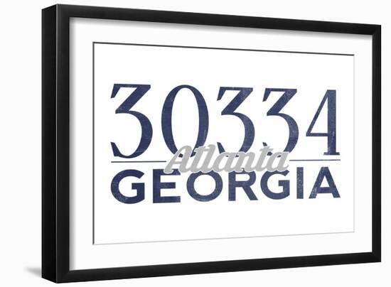 Atlanta, Georgia - 30334 Zip Code (Blue)-Lantern Press-Framed Art Print