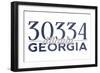 Atlanta, Georgia - 30334 Zip Code (Blue)-Lantern Press-Framed Art Print