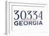 Atlanta, Georgia - 30334 Zip Code (Blue)-Lantern Press-Framed Art Print