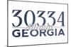 Atlanta, Georgia - 30334 Zip Code (Blue)-Lantern Press-Mounted Art Print