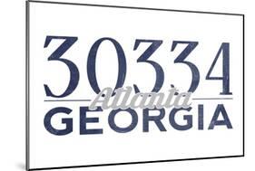 Atlanta, Georgia - 30334 Zip Code (Blue)-Lantern Press-Mounted Art Print