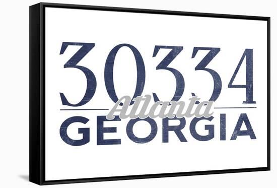 Atlanta, Georgia - 30334 Zip Code (Blue)-Lantern Press-Framed Stretched Canvas