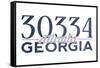 Atlanta, Georgia - 30334 Zip Code (Blue)-Lantern Press-Framed Stretched Canvas