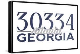 Atlanta, Georgia - 30334 Zip Code (Blue)-Lantern Press-Framed Stretched Canvas