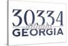 Atlanta, Georgia - 30334 Zip Code (Blue)-Lantern Press-Stretched Canvas