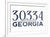 Atlanta, Georgia - 30334 Zip Code (Blue)-Lantern Press-Framed Art Print